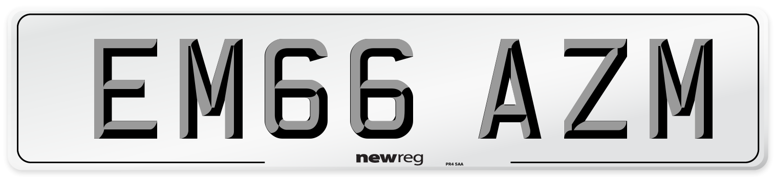 EM66 AZM Number Plate from New Reg